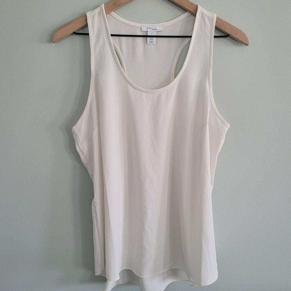 Daily Ritual Top Womens Size 10 Ivory Sleeveless Blouse Tank